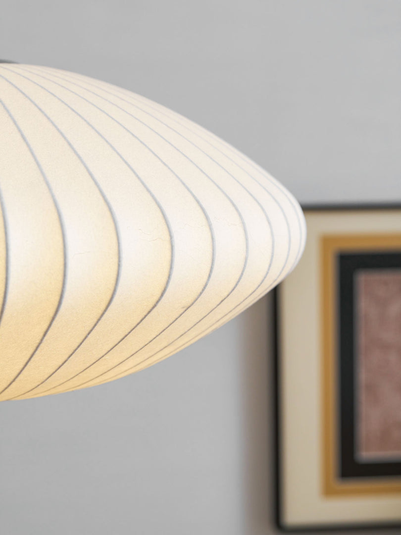 White Geometric Wire Swag Pendant Light