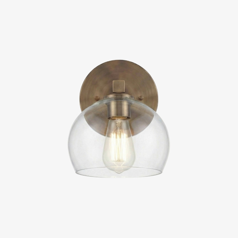 Auruca Globe Wall Light Bellflower Inspired Shape - Minimalist Metal Glass Sconce for Living Room