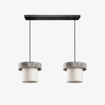 Bild in Gallery-Viewer laden, Style D gray travertine stone pendant light with two heads