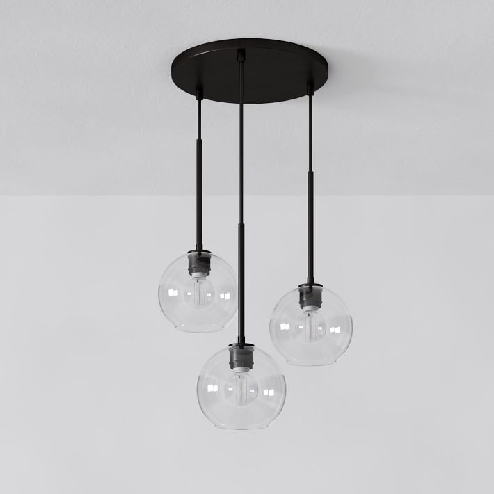 Lámpara de araña minimalista de cristal Selvion: luminaria escultural de vidrio artesanal