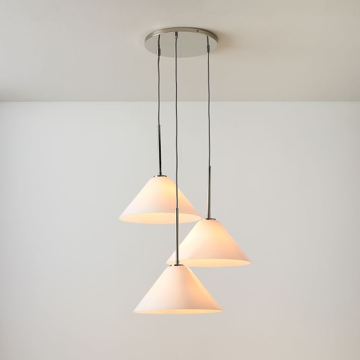 Lustre conique à 3 lumières Conica - Suspension sculpturale en verre de style moderne