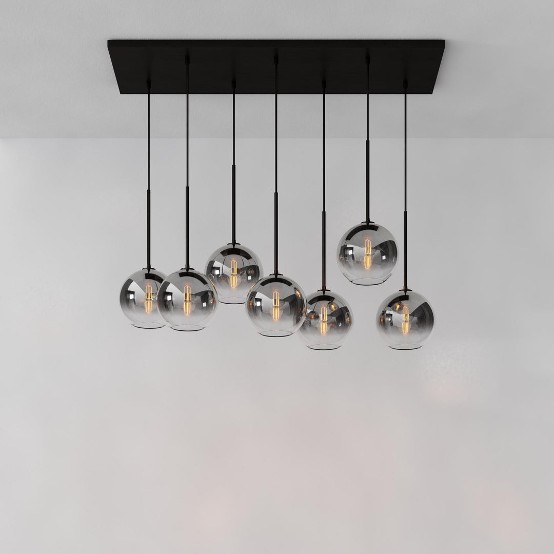 Selvion Eleganter 7-Licht Kugel Kronleuchter – Glas Pendelleuchte