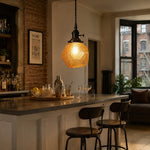 Load image into Gallery viewer, Vintage Faceted Glass Pendant Light
