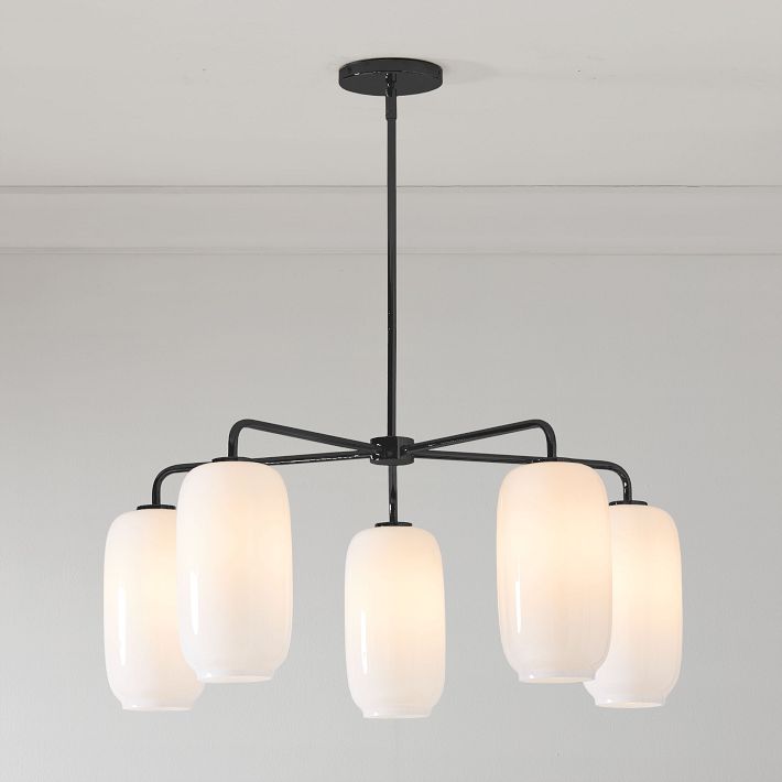 Lumivelle 5-Light Glass Chandelier – Modern Metal Round Lighting