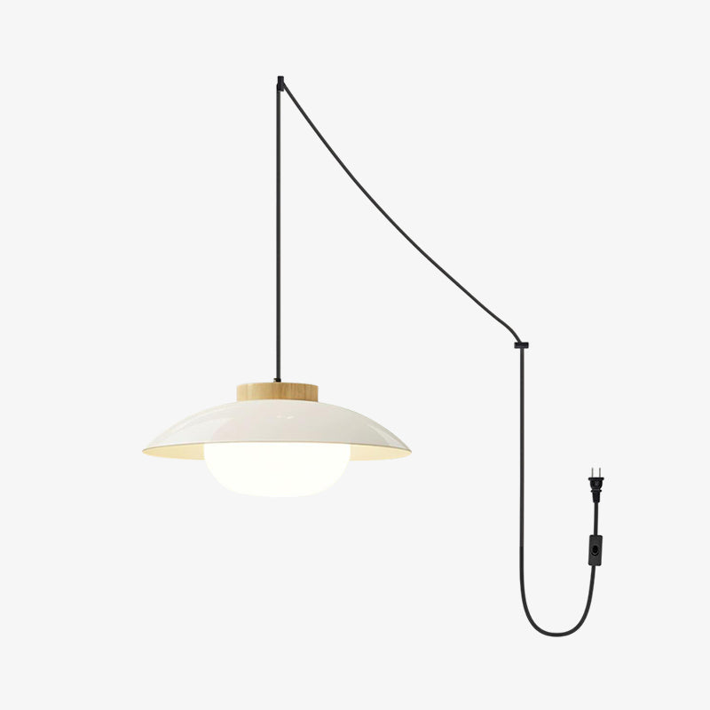 Saucer Plastic Plug-In Pendant Lamp