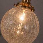 Load image into Gallery viewer, Crackled Glass Globe Brass Pendant Light