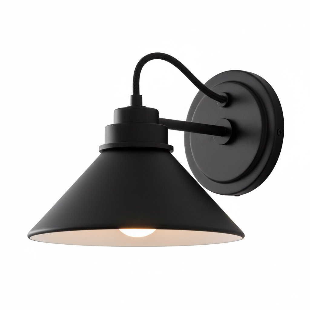 Aurenza Curved Arm Globe Wall Sconce – Modern Industrial Wall Lamp for Bathroom, Bedroom, and Hallway