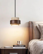 Bild in Gallery-Viewer laden, Travira Zylinder Travertin Pendelleuchte
