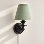 Charger l'image dans la visionneuse de galerie, Rowan No-Wire Flat Drum Shade Wall Sconce – Plug-In Fabric Wall Light