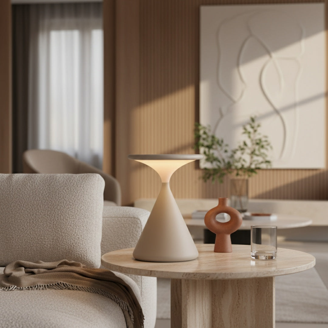 Lámpara de Mesa Portátil LED Nómada – Diseño Moderno de Silueta Minimalista para Hogar y Patio N40