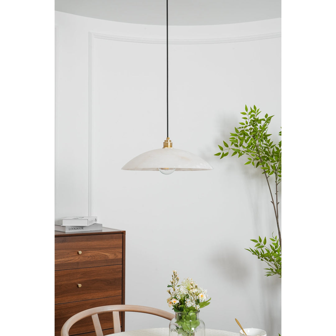 Natural Stone Plug-In Swag Pendant Light