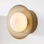 Load image into Gallery viewer, Elorina Bowl Wall Sconce – Elegant Brass And Glass Round Wall Fixture
