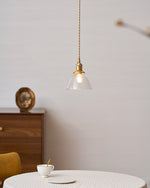 Load image into Gallery viewer, Brass Glass Hardwired Pendant Lamp
