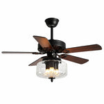 Cargar imagen en el visor de la Galería, Konoha and Banana Leaf Wooden Ceiling Fan Light