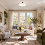 Charger l'image dans la visionneuse de galerie, Metal Flush Mount Ceiling Fixture with Frosted Diffuser
