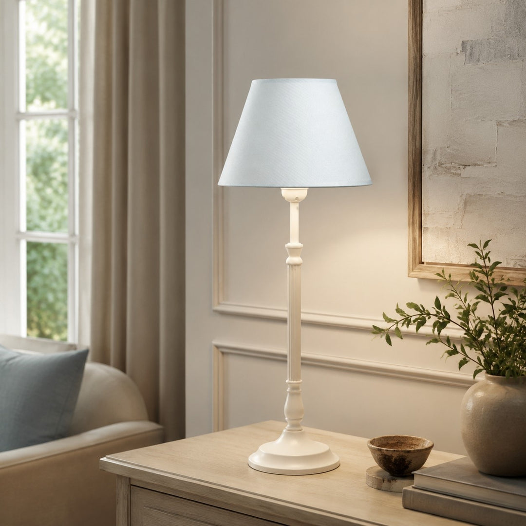 French Country Fabric Metal Table Lamp