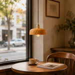 Cargar imagen en el visor de la Galería, Hand-carved Wabi-Sabi wood pendant lamp
