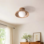 Cargar imagen en el visor de la Galería, Natural wood ceiling light above a bright corner