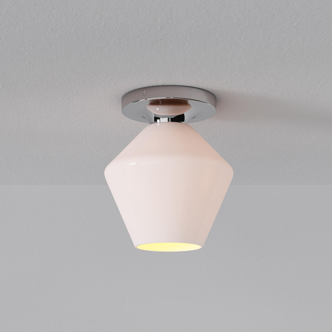 Merin Minimalist Sleek Geometric Glass Flushmount Light