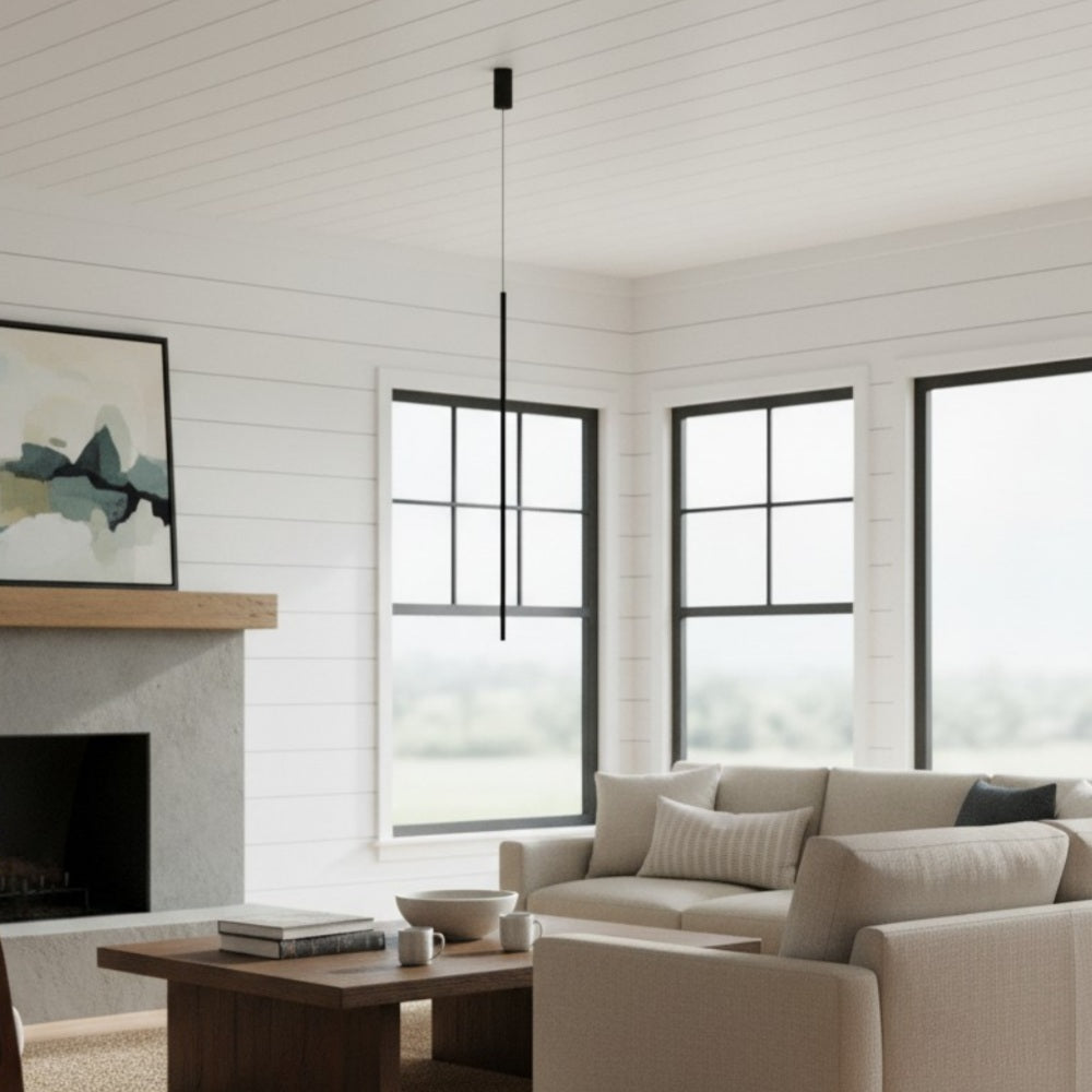 Lámpara Colgante Industrial Vectra Slim - Luminaria de Techo Contemporánea para Sala y Dormitorio