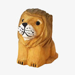 Load image into Gallery viewer, Hand carved wooden lion figurine natural wood