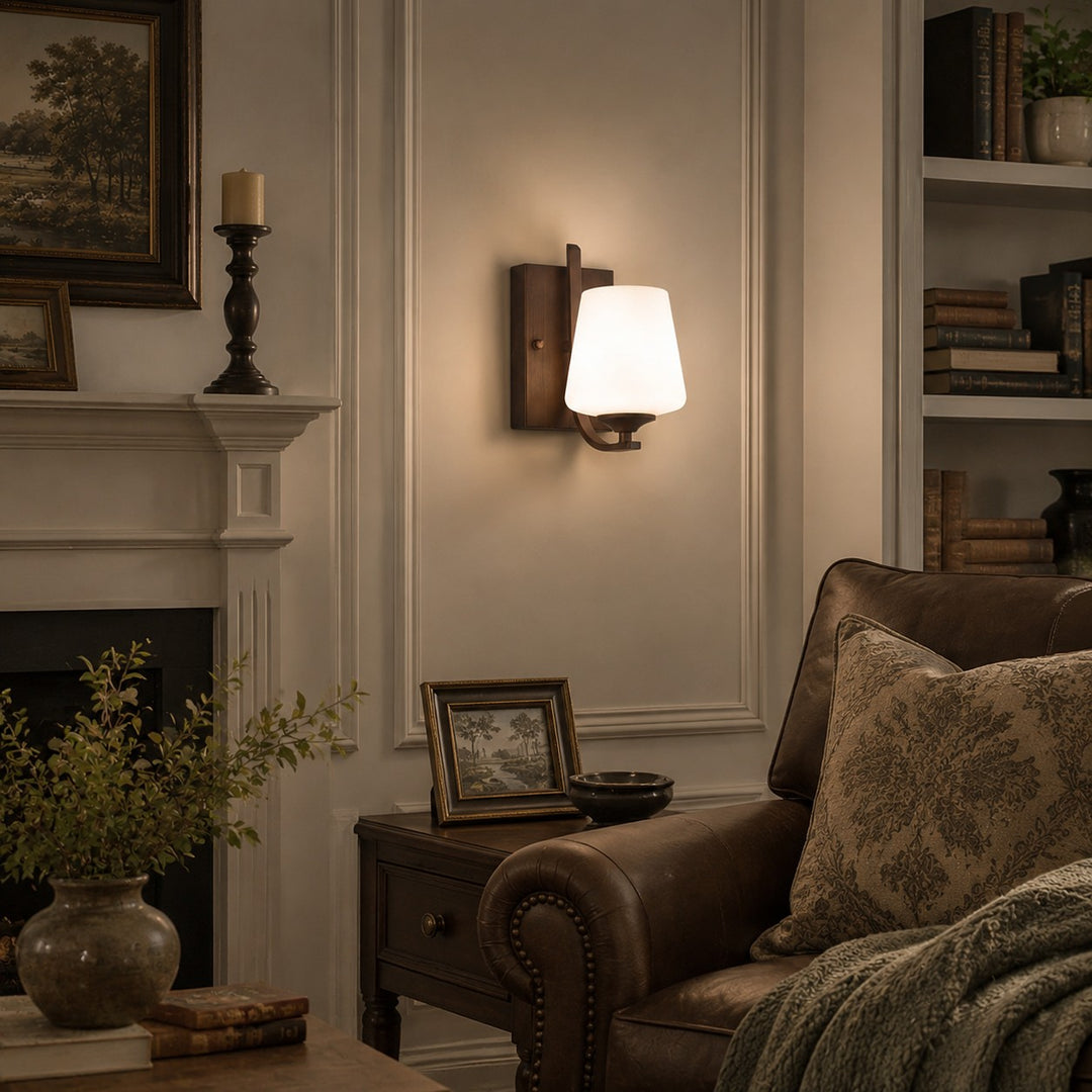 Warm accent lighting in living room scene