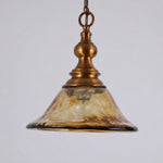 Bild in Gallery-Viewer laden, Brass and Amber Glass Mini Pendant Light