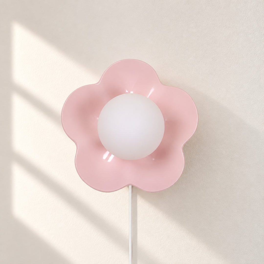 Flower-Shaped Resin Plug-In Wall Lamp