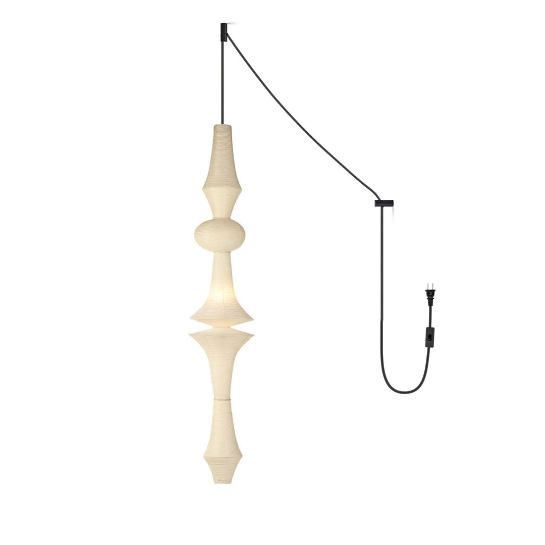 White Handcrafted Mulberry Paper Swag Light