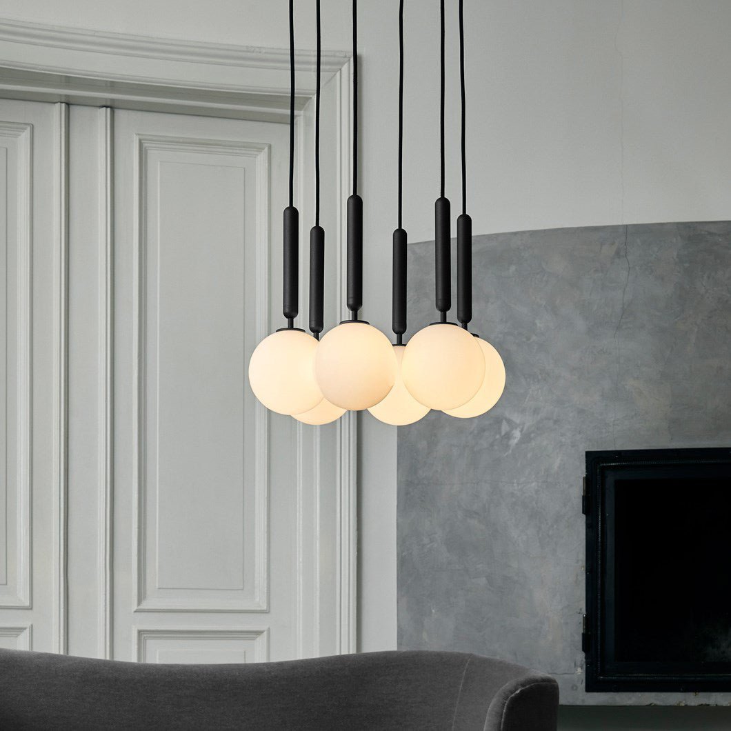 Rounded Brass Glass Plug-In Pendant Light
