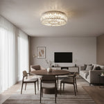 Bild in Gallery-Viewer laden, Clereon Elegante Runde Deckenleuchte – Modernes Glasdesign für Wohnzimmer