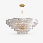 Cargar imagen en el visor de la Galería, French vintage ripple glass chandelier with smoked glass