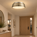 Load image into Gallery viewer, Metal Flush Ceiling Light with three metal finishes and colour choices - New2609-1024488 interior scene