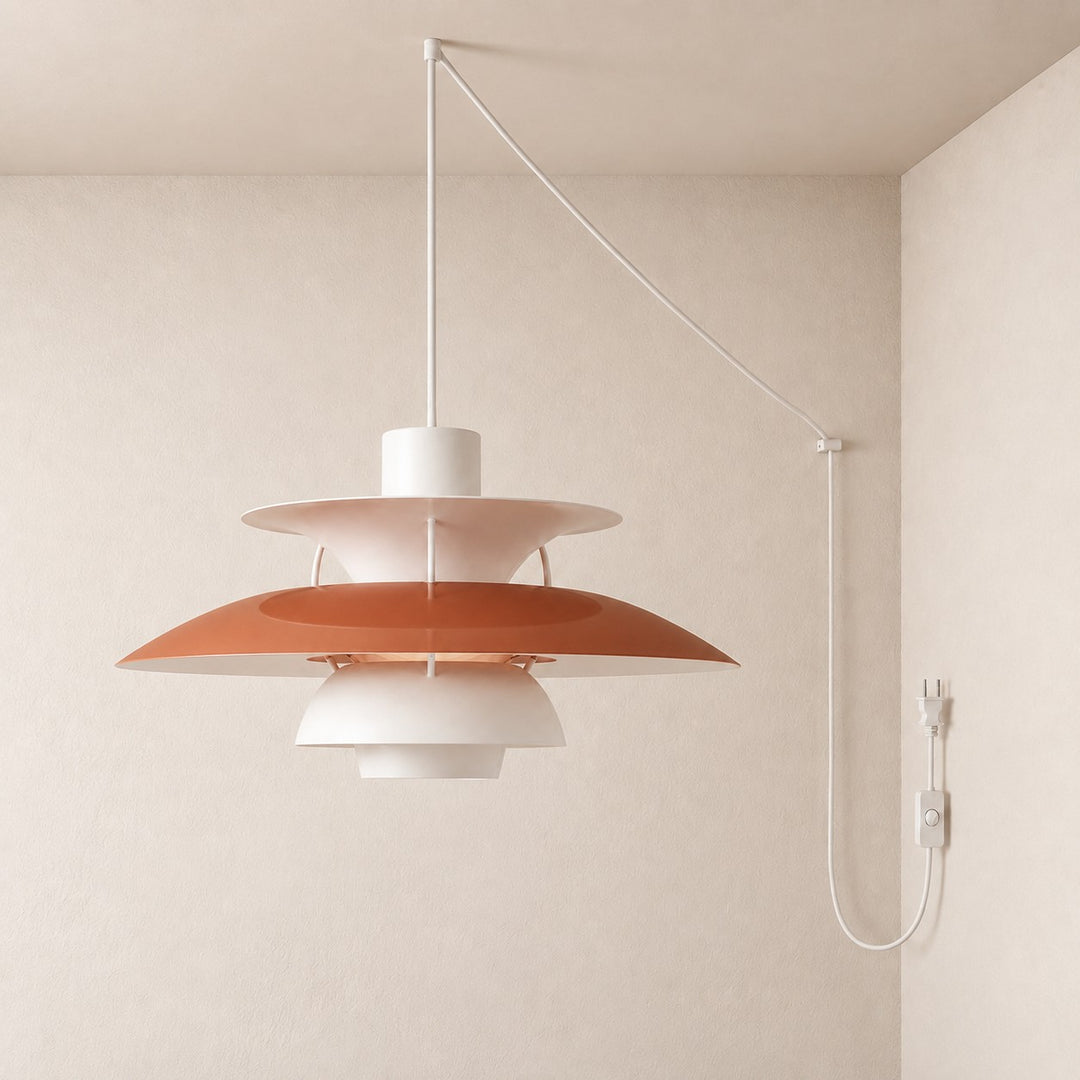 Modern Multilayer Colorful Plug‑in Swag Pendant Light - Metal Hanging Lamp