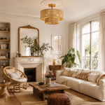 Load image into Gallery viewer, Rattan ceiling light in a living room