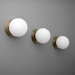 Load image into Gallery viewer, Glorica Glass Brass Wall Sconce - Frosted Globe Classic Light For Warm Ambiance

