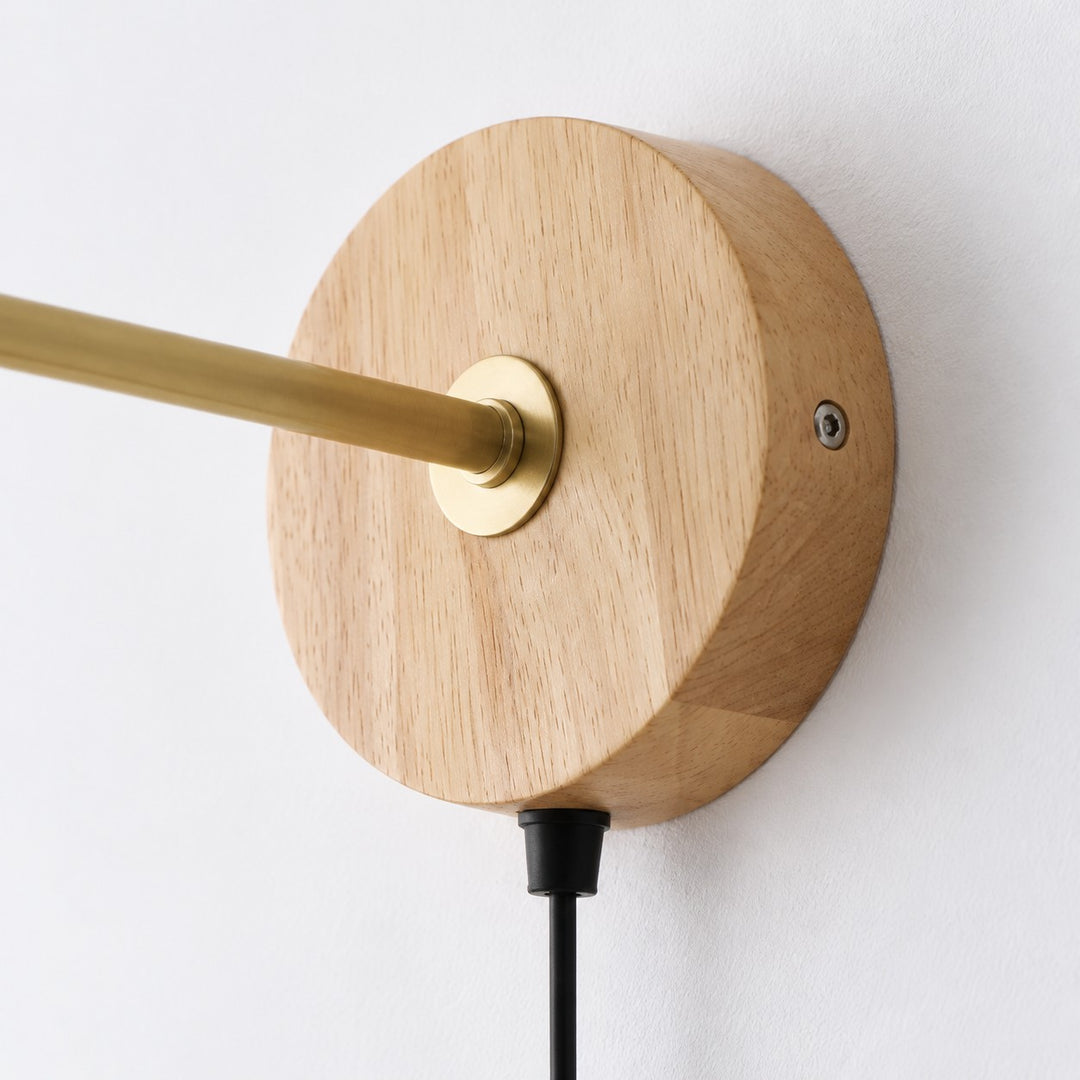 Travertine Disc Plug-In Wall Lamp