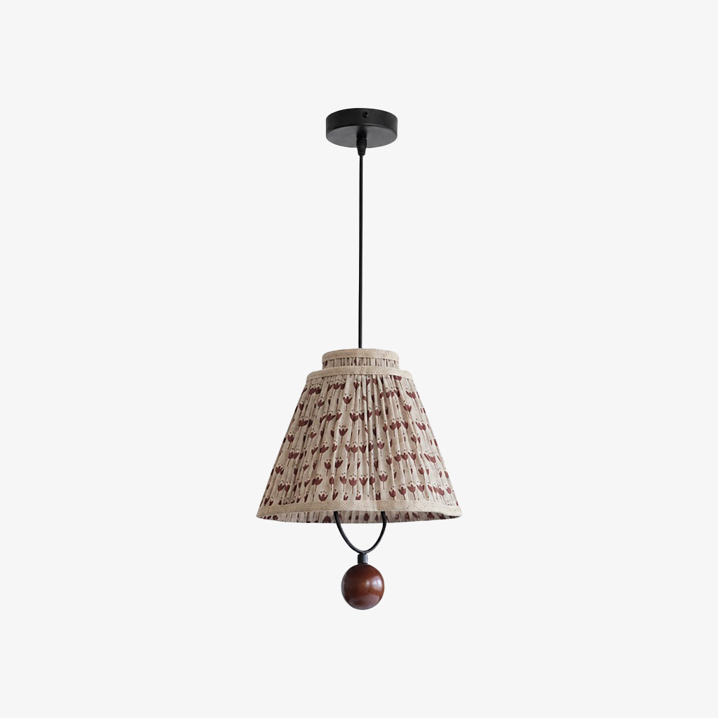 Suspension décorative en tissu floral Solmire – Lampe suspendue avec accents métalliques pour salon et salle à manger