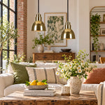 Load image into Gallery viewer, Industrial Brass Adjustable Pendant Lamp