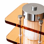 Charger l'image dans la visionneuse de galerie, Amber acrylic and chrome Bauhaus ceiling lamp close detail