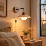 Cargar imagen en el visor de la Galería, Travertine Disc Plug-In Wall Lamp