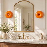 Cargar imagen en el visor de la Galería, Round Disc Centre Button Blown Glass Wall Light