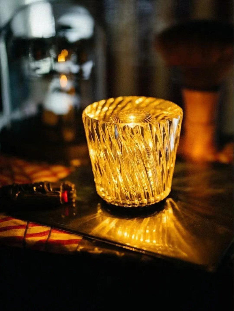 Lampe de table en cristal diamant (batterie intégrée)