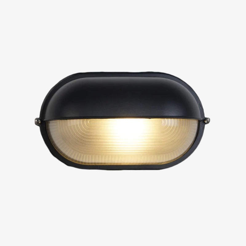 Docka Industrial Barn Wall Sconce Glass Lantern - Garage Gate Light