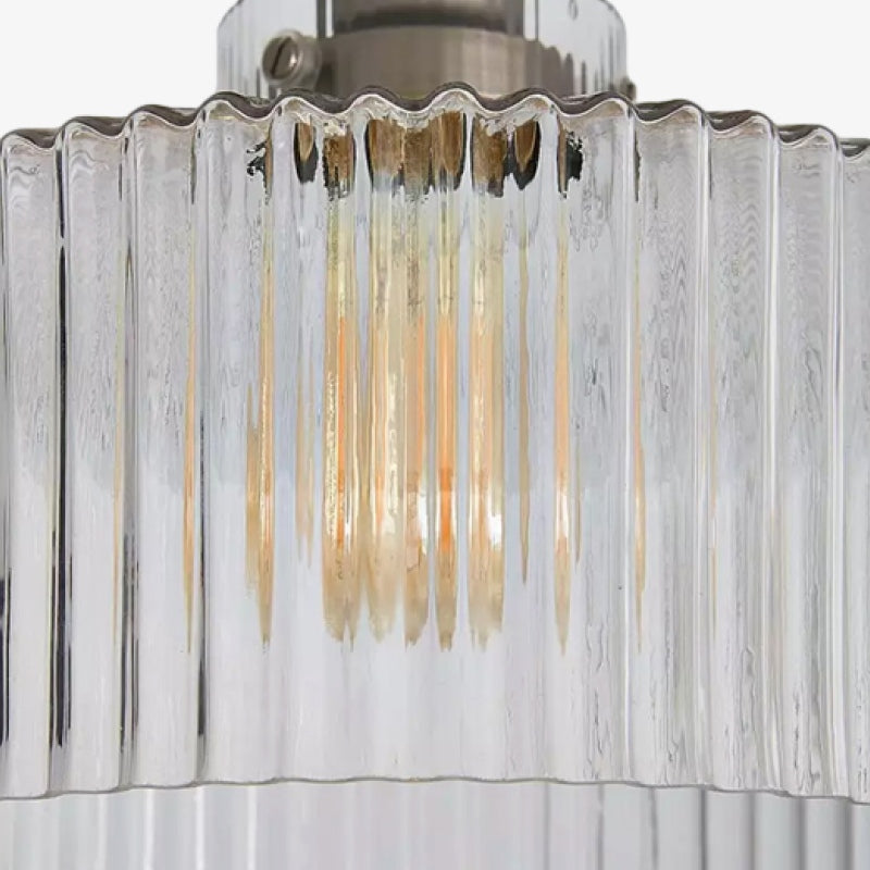 Ribora Vintage - Lámpara de Techo de Vidrio Acanalado Inspirada - Montaje Empotrado de Estilo Industrial para Interiores Modernos U05