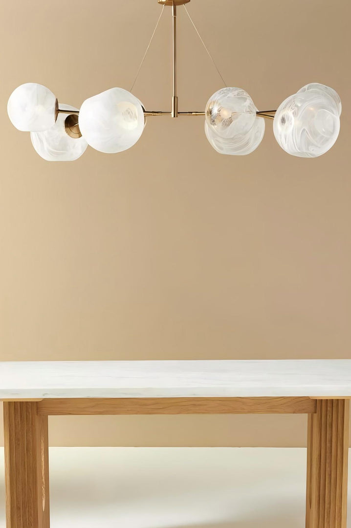 Pawrior Multi-head Organic Glass Spherical Chandelier - Modern Cloud Design Branch Light