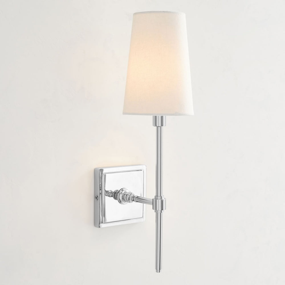 Derlina White Linen Shade Sconce – Classic Single To Triple Wall Light