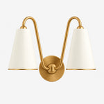 Cargar imagen en el visor de la Galería, White metal double-cone wall sconce