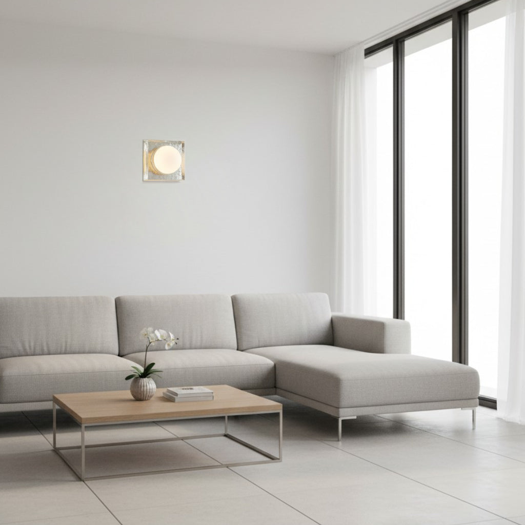 Aplique de Pared de Vidrio Ópalo Vellaro - Iluminación Minimalista Moderna para Cocina
