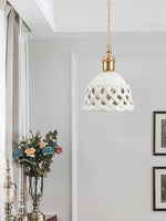 Bild in Gallery-Viewer laden, Woven Ceramic Brass Swag Pendant Light